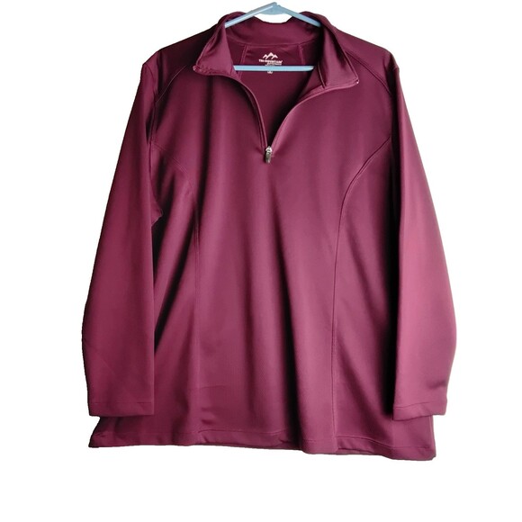 Tri-Mountain Performance Quarter Zip Maroon Burgundy 2XL Womans sweatshirt - Picture 2 of 5